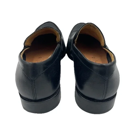 Preppy Penny Loafers Old Money Size 9-9.5 (EU 43) ECCO Queenstown Black Academia - Picture 2 of 8